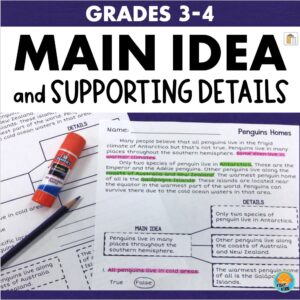 main idea and supporting details worksheets 3 4